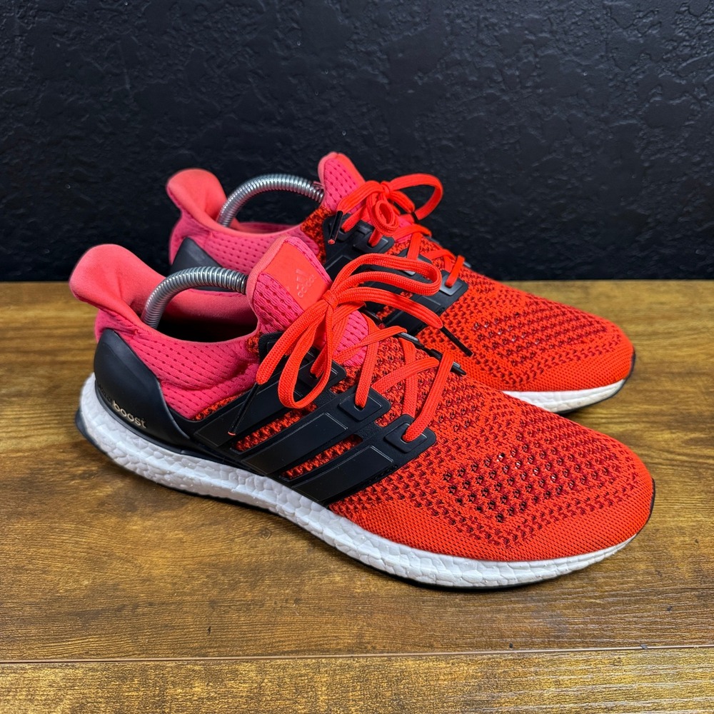 Adidas UltraBoost 1.0 B34050 Solar Red Primeknit Running Shoes Mens Size 9